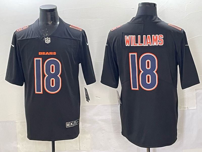 Men 2025 Nike Chicago Bears #18 Williams Black Limited NFL Jersey style 011